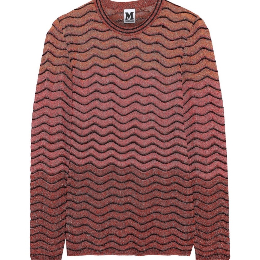 MISSONI Metallic Ombré Crochet-knit topAntiqueRose